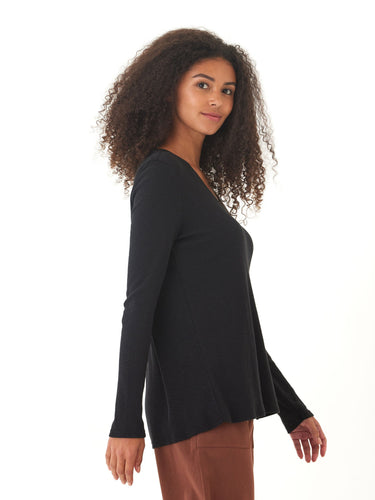 Agatha Textured Slub Jersey Slit Long Sleeve Threads 4 Thought