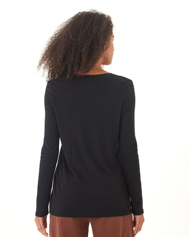 Agatha Textured Slub Jersey Slit Long Sleeve Threads 4 Thought 