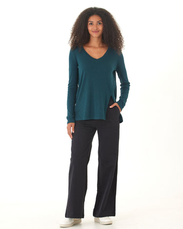 Agatha Textured Slub Jersey Slit Long Sleeve Threads 4 Thought 
