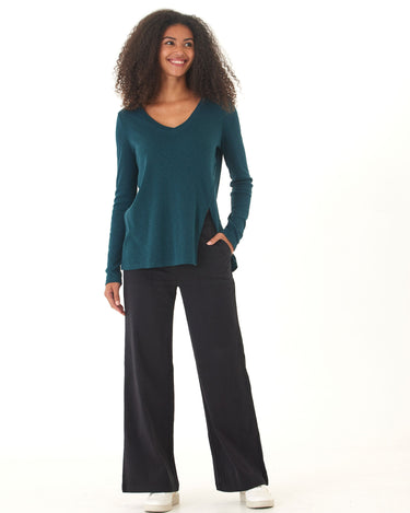 Agatha Textured Slub Jersey Slit Long Sleeve Threads 4 Thought 