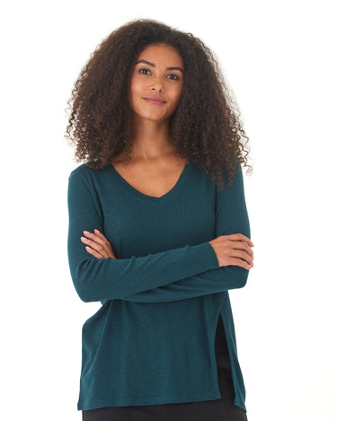 Agatha Textured Slub Jersey Slit Long Sleeve Threads 4 Thought 