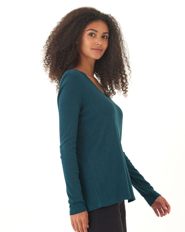 Agatha Textured Slub Jersey Slit Long Sleeve Threads 4 Thought 