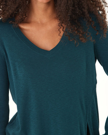 Agatha Textured Slub Jersey Slit Long Sleeve Threads 4 Thought 