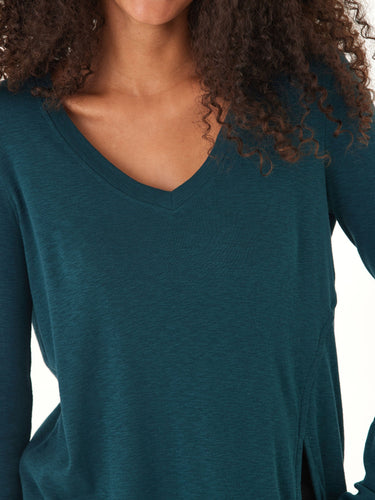 Agatha Textured Slub Jersey Slit Long Sleeve Threads 4 Thought