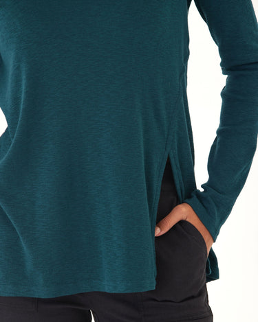 Agatha Textured Slub Jersey Slit Long Sleeve Threads 4 Thought 