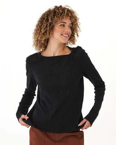 Francine Textured Slub Jersey Twist Long Sleeve Top Womens Tops Long Shirt Threads 4 Thought 