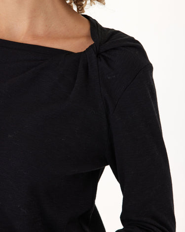 Francine Textured Slub Jersey Twist Long Sleeve Top Womens Tops Long Shirt Threads 4 Thought 