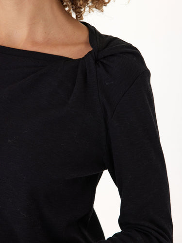 Francine Textured Slub Jersey Twist Long Sleeve Top Womens Tops Long Shirt Threads 4 Thought 