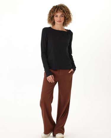 Francine Textured Slub Jersey Twist Long Sleeve Top Womens Tops Long Shirt Threads 4 Thought 