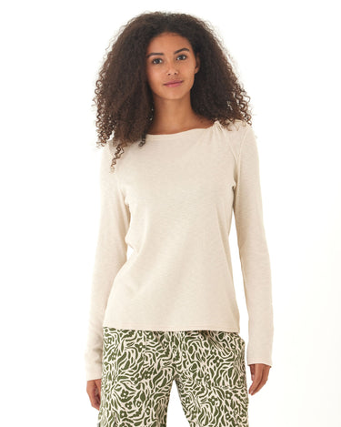 Francine Textured Slub Jersey Twist Long Sleeve Top Threads 4 Thought 