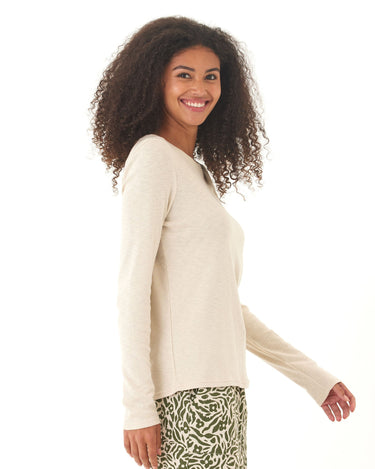 Francine Textured Slub Jersey Twist Long Sleeve Top Threads 4 Thought 