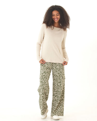 Francine Textured Slub Jersey Twist Long Sleeve Top Threads 4 Thought 