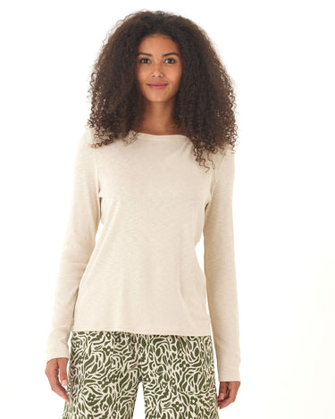 Francine Textured Slub Jersey Twist Long Sleeve Top Threads 4 Thought 