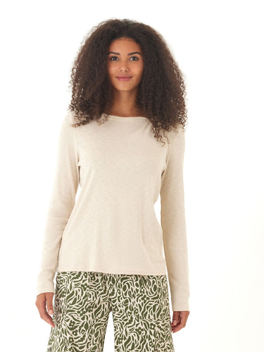 Francine Textured Slub Jersey Twist Long Sleeve Top Threads 4 Thought 