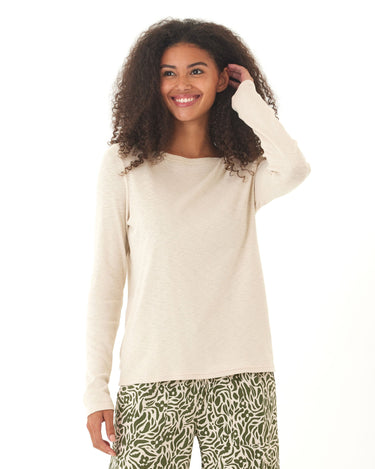 Francine Textured Slub Jersey Twist Long Sleeve Top Threads 4 Thought 