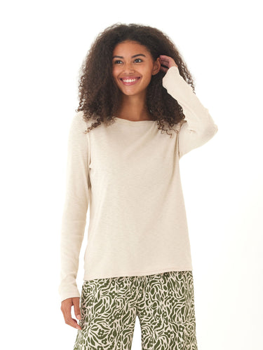 Francine Textured Slub Jersey Twist Long Sleeve Top Threads 4 Thought