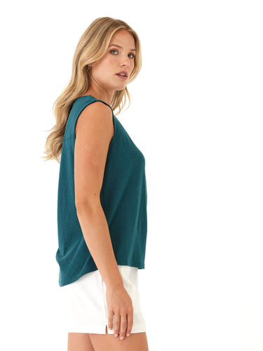 Fynne Textured Slub Jersey V-Neck Tank Womens Tops Tanks Threads 4 Thought