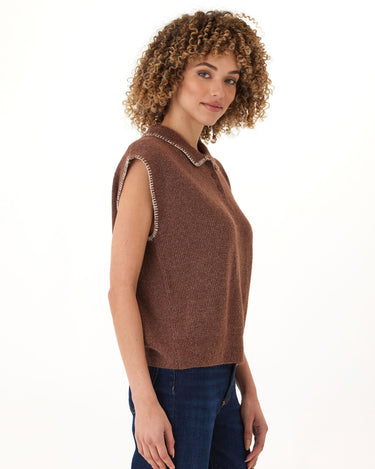 Julieta Cozy Solid Knit Sweater Polo Threads 4 Thought 