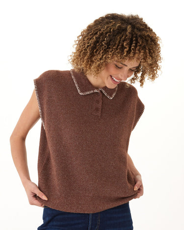 Julieta Cozy Solid Knit Sweater Polo Threads 4 Thought 