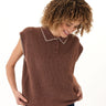 Julieta Cozy Solid Knit Sweater Polo Threads 4 Thought 