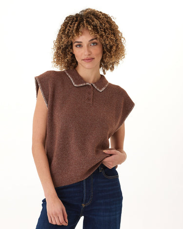 Julieta Cozy Solid Knit Sweater Polo Threads 4 Thought 