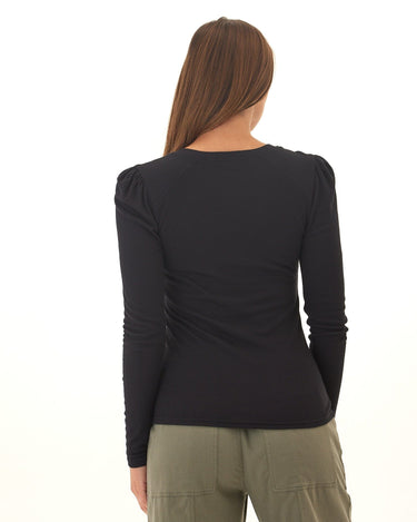 Nimia Feather Rib Puff Shoulder Top Threads 4 Thought 