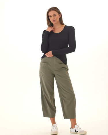 Nimia Feather Rib Puff Shoulder Top Threads 4 Thought 