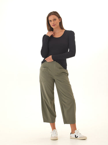 Nimia Feather Rib Puff Shoulder Top Threads 4 Thought 