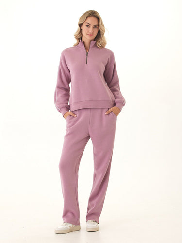 Constance Triblend Fleece Piping Detail Half Zip Pullover Threads 4 Thought 