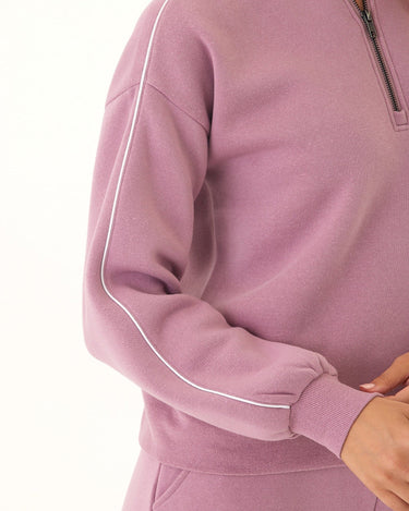 Constance Triblend Fleece Piping Detail Half Zip Pullover Threads 4 Thought 