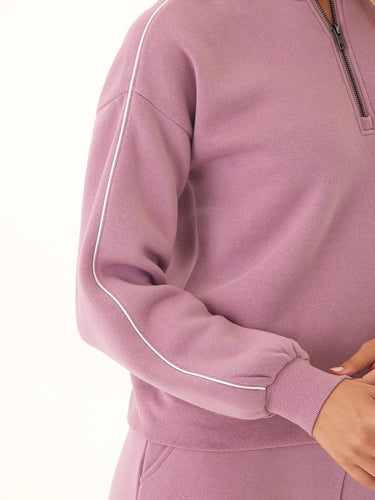 Constance Triblend Fleece Piping Detail Half Zip Pullover Threads 4 Thought 
