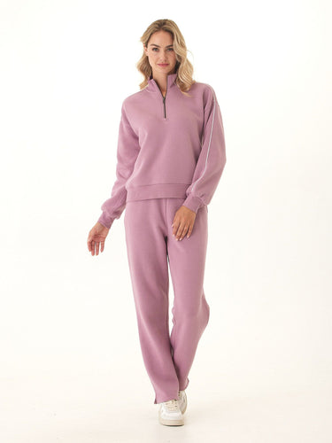 Constance Triblend Fleece Piping Detail Half Zip Pullover Threads 4 Thought 