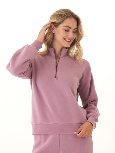 Constance Triblend Fleece Piping Detail Half Zip Pullover Threads 4 Thought 