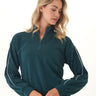 Constance Triblend Fleece Piping Detail Half Zip Pullover Threads 4 Thought 