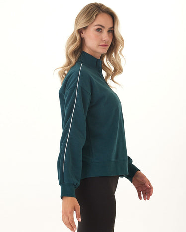 Constance Triblend Fleece Piping Detail Half Zip Pullover Threads 4 Thought 