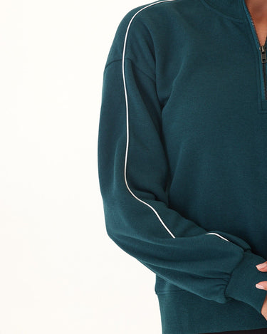 Constance Triblend Fleece Piping Detail Half Zip Pullover Threads 4 Thought 