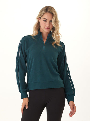 Constance Triblend Fleece Piping Detail Half Zip Pullover Threads 4 Thought 
