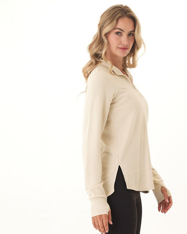 Kenzie Feather Fleece Quarter Zip Raglan Pullover Threads 4 Thought 