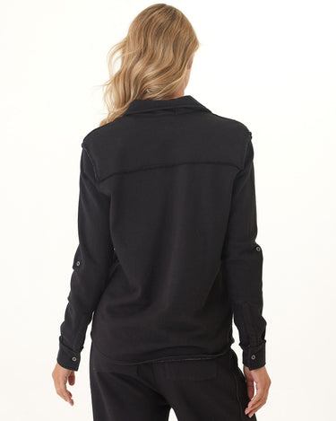 Kalynn Cotton Blend Terry Button-Down Womens Tops Long Shirt Threads 4 Thought 