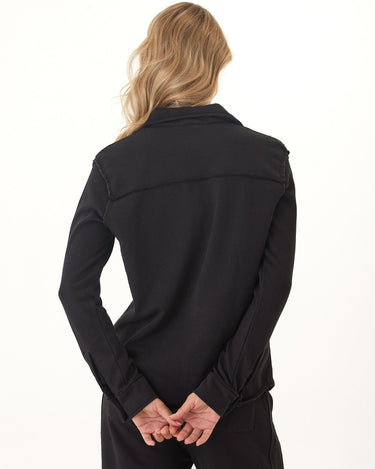 Kalynn Cotton Blend Terry Button-Down Womens Tops Long Shirt Threads 4 Thought 