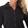 Kalynn Cotton Blend Terry Button-Down Womens Tops Long Shirt Threads 4 Thought 