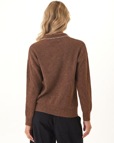 Julieta Cozy Solid Knit Long Sleeve Sweater Polo Womens Outerwear Sweater Threads 4 Thought 