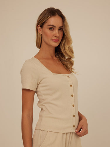 Jamila Smocked Jersey Short Sleeve Womens Tops Short Shirt Threads 4 Thought 