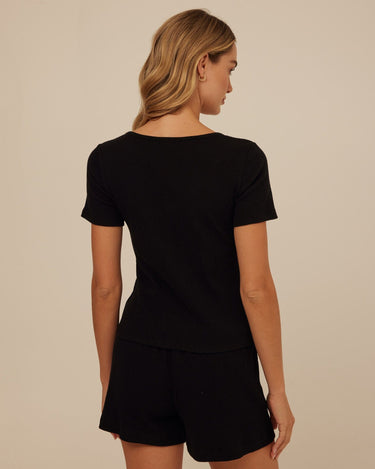 Jamila Smocked Jersey Short Sleeve Womens Tops Short Shirt Threads 4 Thought 