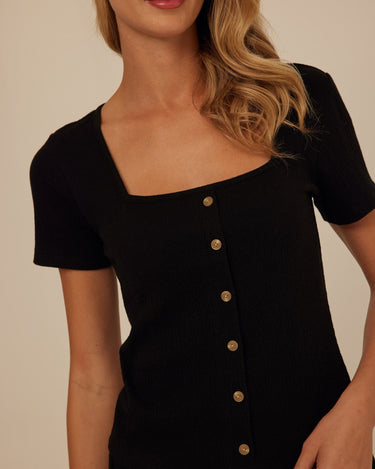 Jamila Smocked Jersey Short Sleeve Womens Tops Short Shirt Threads 4 Thought 