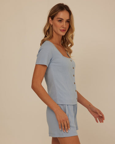 Jamila Smocked Jersey Short Sleeve Womens Tops Short Shirt Threads 4 Thought 