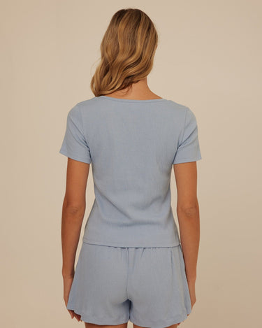 Jamila Smocked Jersey Short Sleeve Womens Tops Short Shirt Threads 4 Thought 