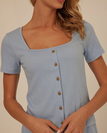 Jamila Smocked Jersey Short Sleeve Womens Tops Short Shirt Threads 4 Thought 