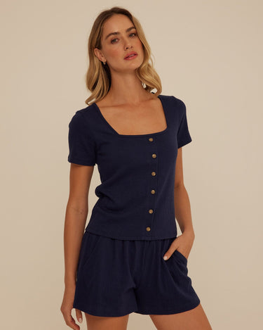 Gwyneth Smocked Jersey Short Womens Bottoms Shorts Threads 4 Thought 