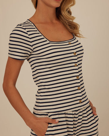 Jamila Smocked Jersey Short Sleeve Womens Tops Short Shirt Threads 4 Thought 